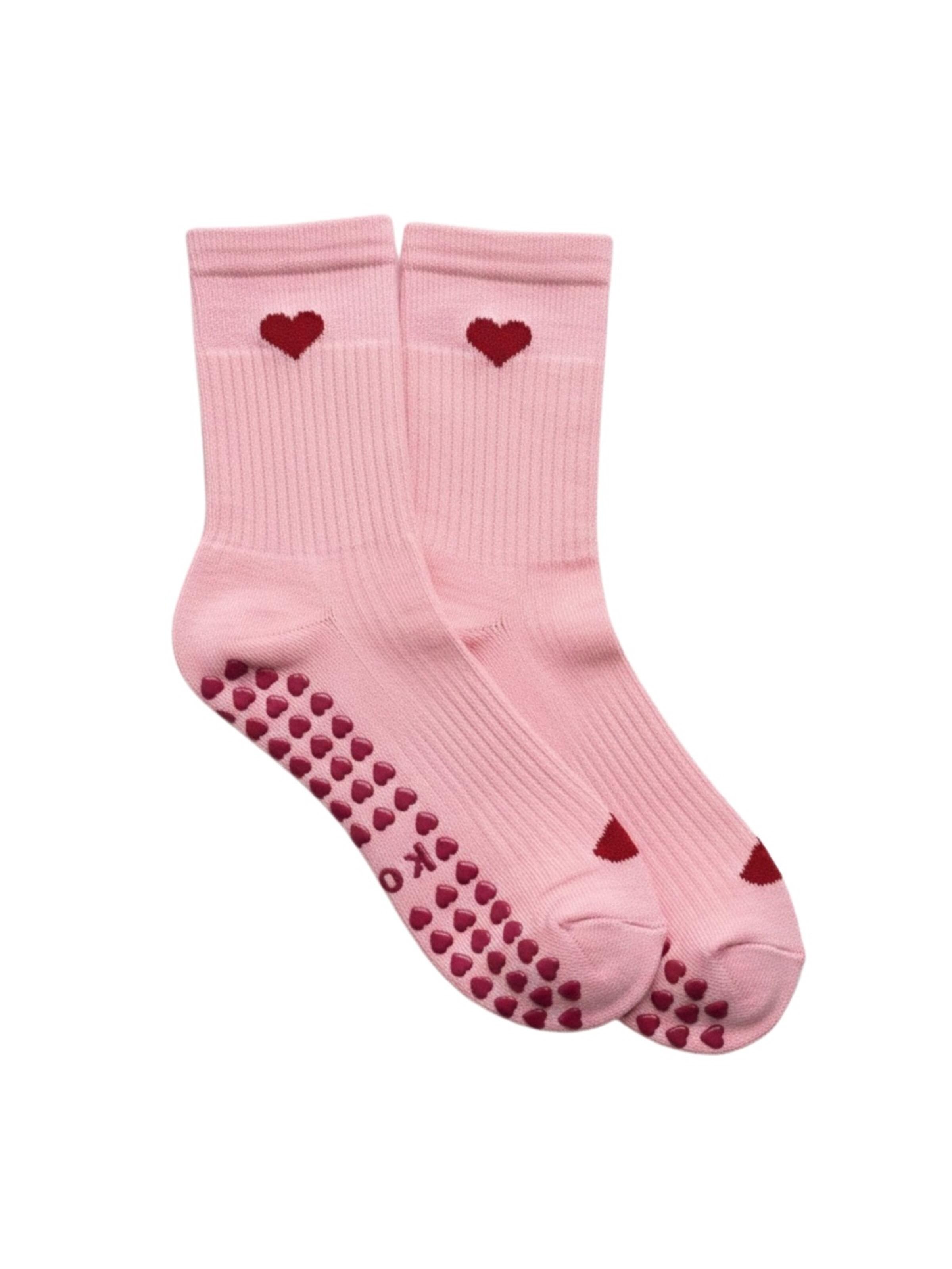 KORRHAUS Sportsokken 'Pink Heart' in Roze: voorkant