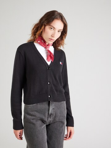 Cardigan 'ESSENTIAL' Tommy Jeans en noir : devant