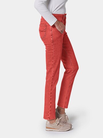 Goldner Slimfit Jeans in Rot