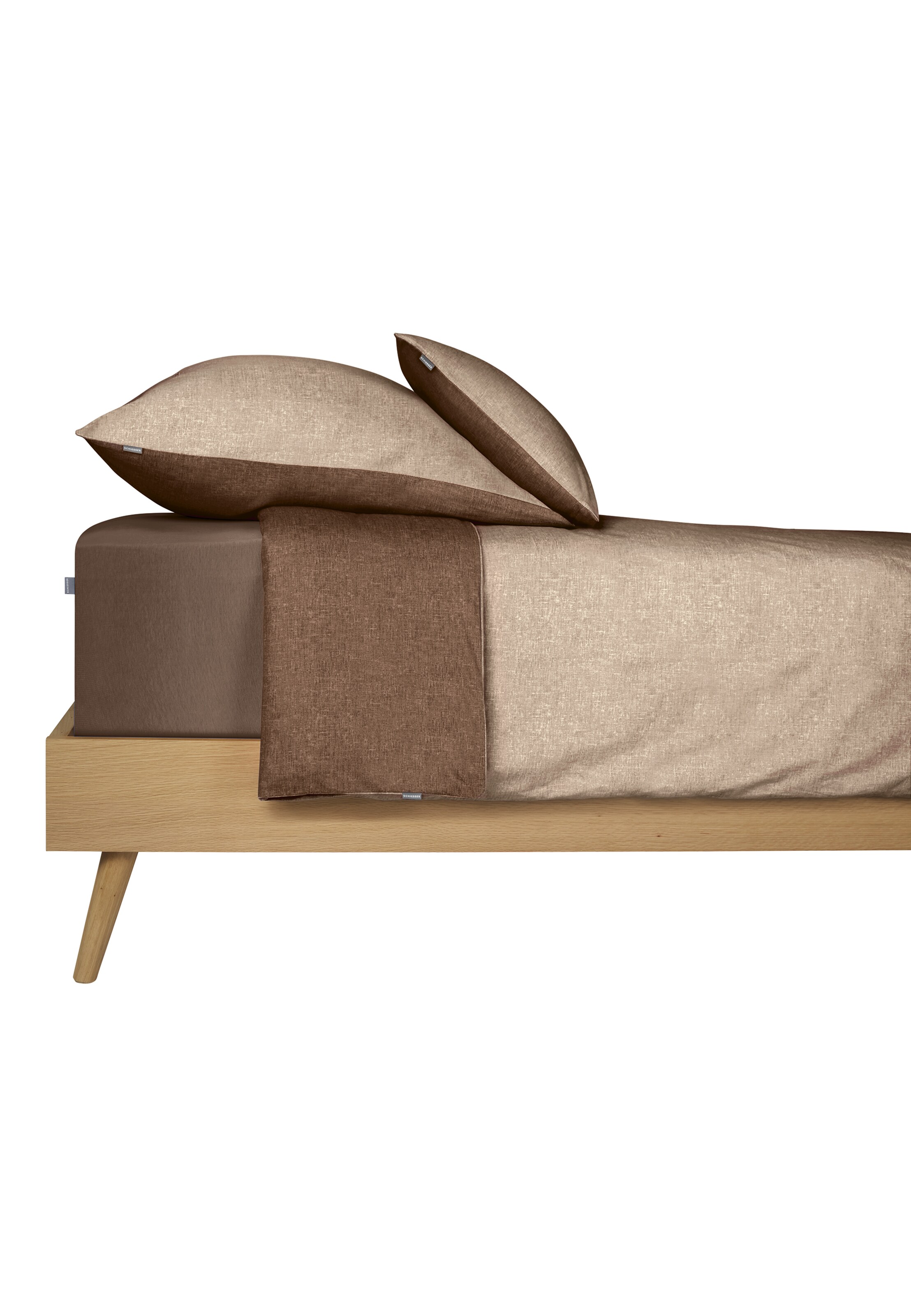 SCHIESSER Bed sheet 'Finni' in Brown