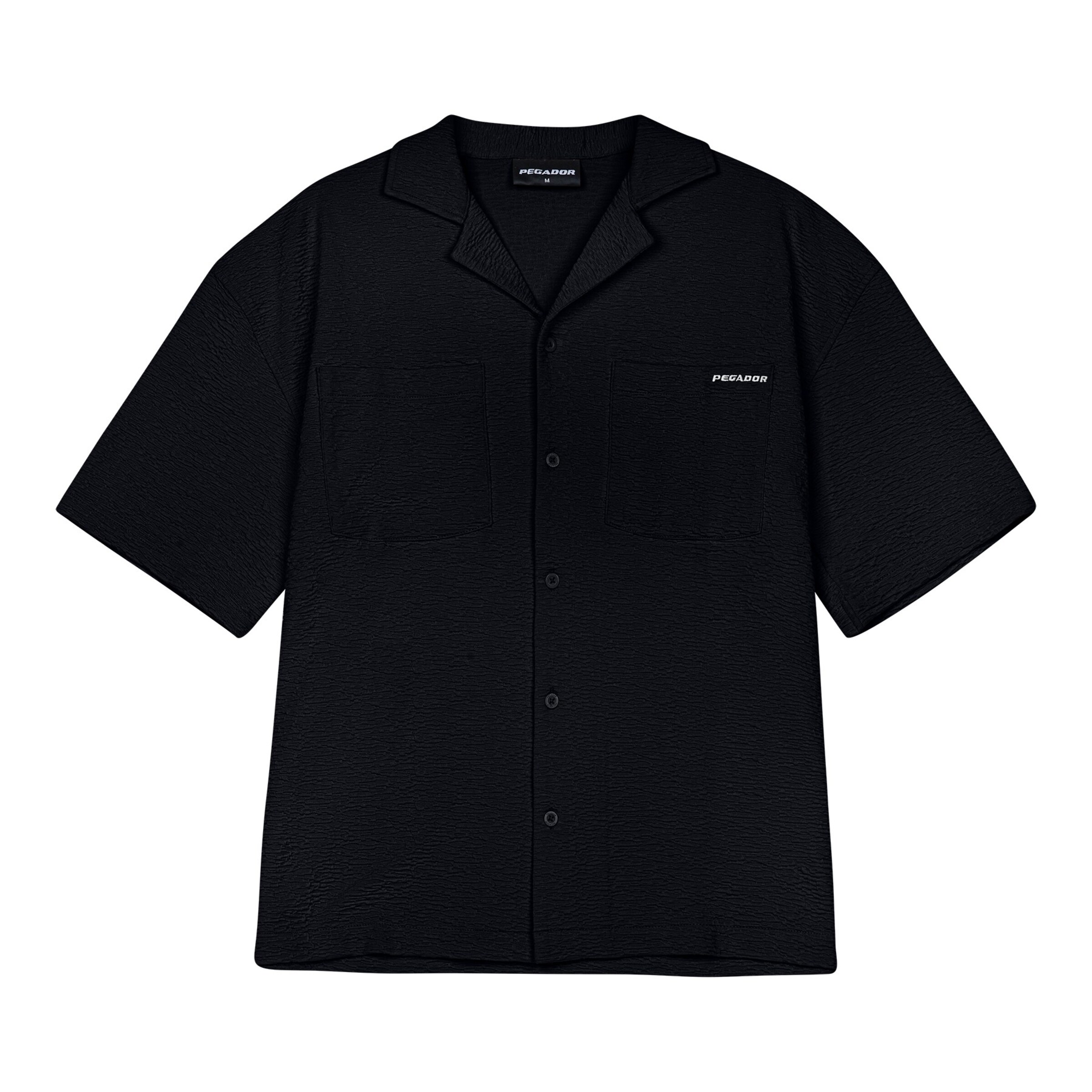 Pegador Comfort fit Button Up Shirt in Black: front