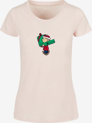 Merchcode T-Shirt 'Peanuts Charlies Presents' in Pink: predná strana