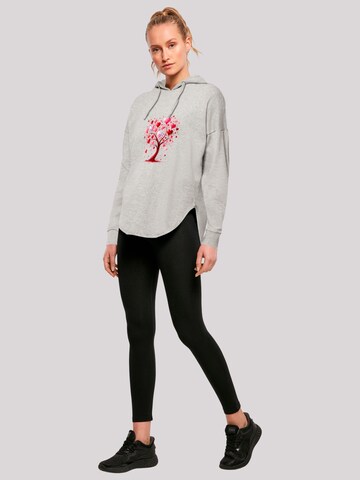 F4NT4STIC Sweatshirt 'Herz Baum Aquarell Druck' in Grey