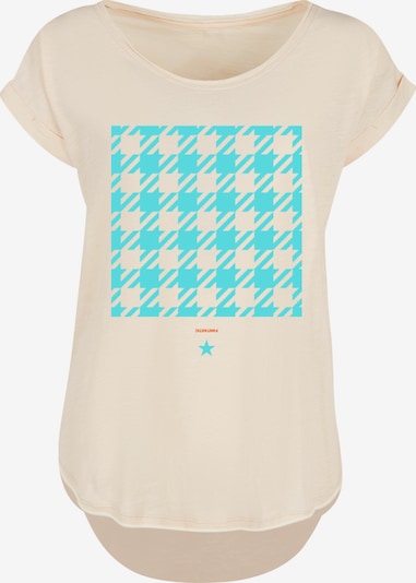 F4NT4STIC T-Shirt 'Hahnentritt Karo blau' in sand / blau / rot, Produktansicht