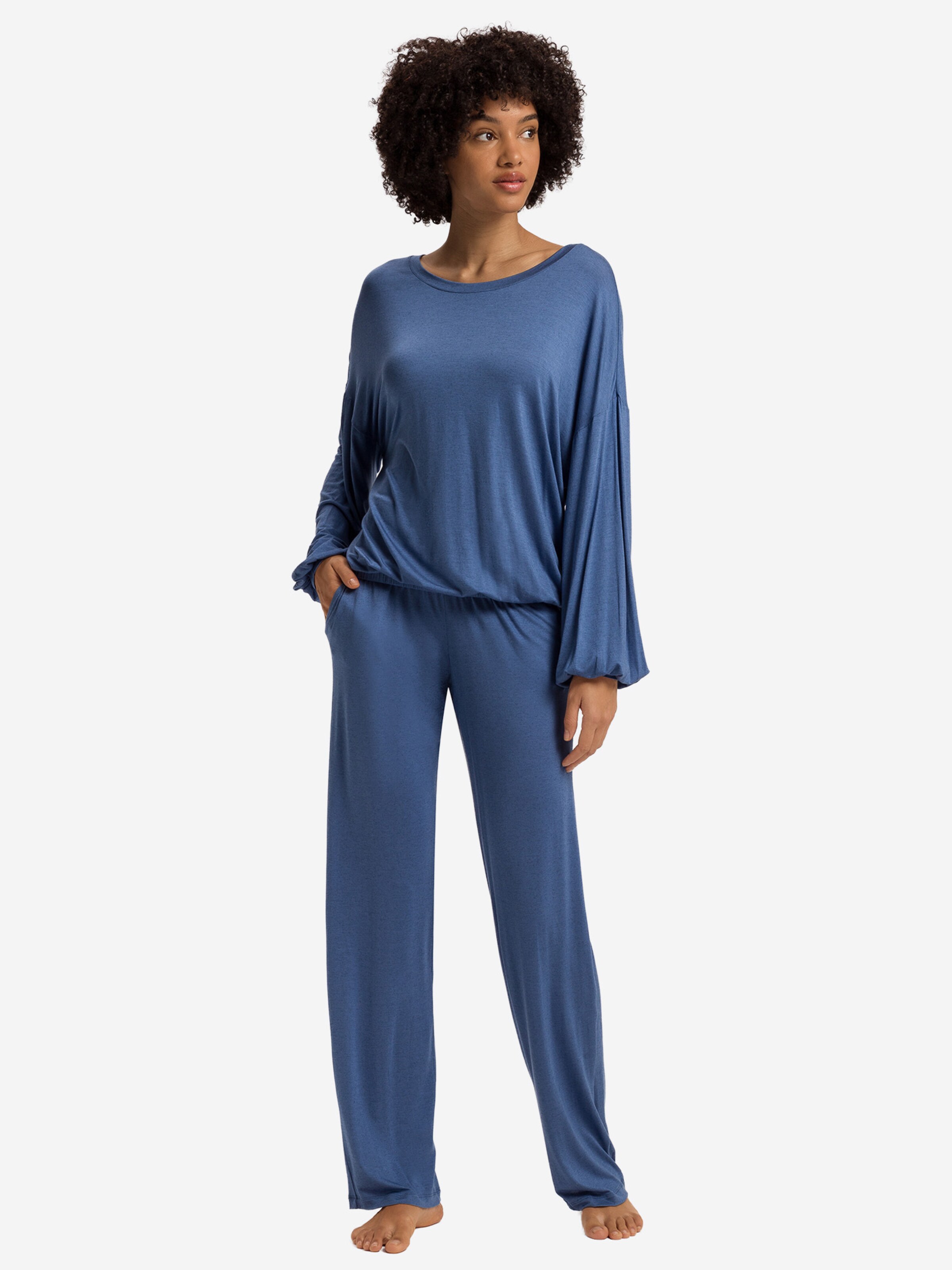 Hanro Loosefit Sweatpants ' Natural Wear ' in Blau