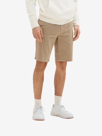 TOM TAILOR Regular Chino trousers in Beige: front