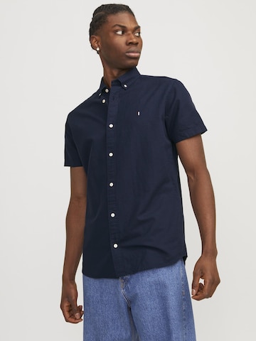 JACK & JONES Slim fit Button Up Shirt 'SUMMER' in Blue: front