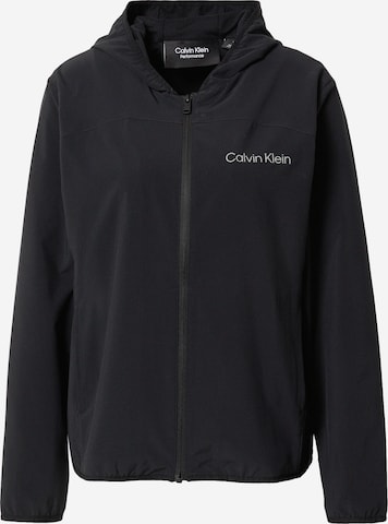 Calvin Klein Sport Přechodná bunda – černá: přední strana