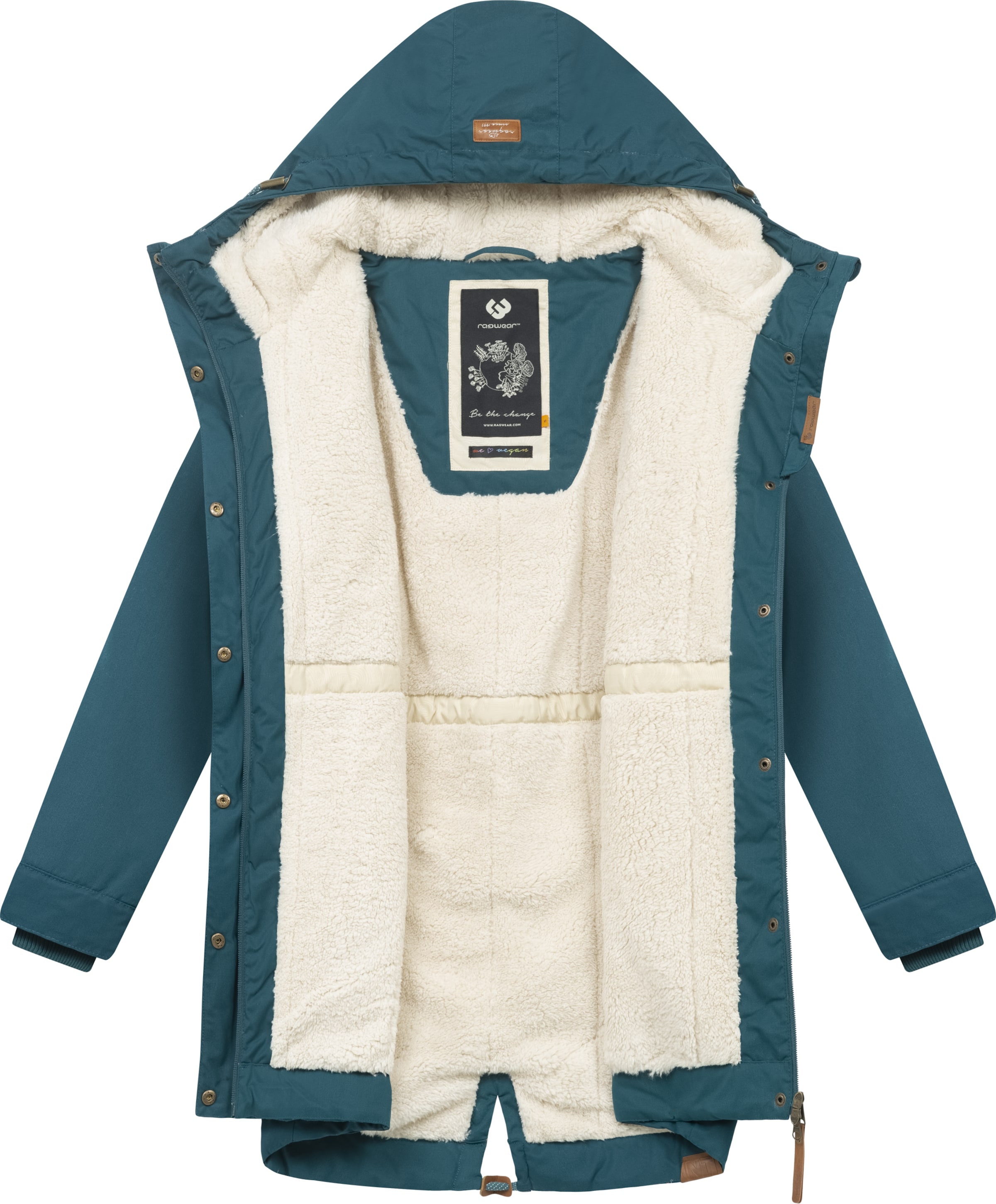 Ragwear Winter parka 'Canny' in Green: front