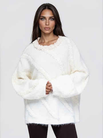 Ombre Pullover in Weiß