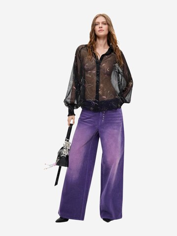 Desigual - Pierna ancha Pantalón en lila