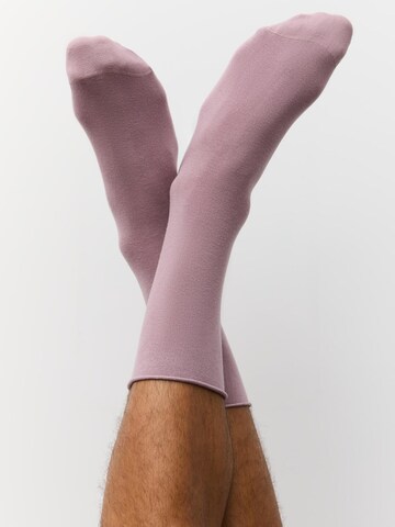 Albero Natur Socken 'Bio-Baumwoll-Socken mit Rollrand Unisex – 4er Pack'‌‌‌‌‌‌‌‌‌ in Lila: Vorderseite