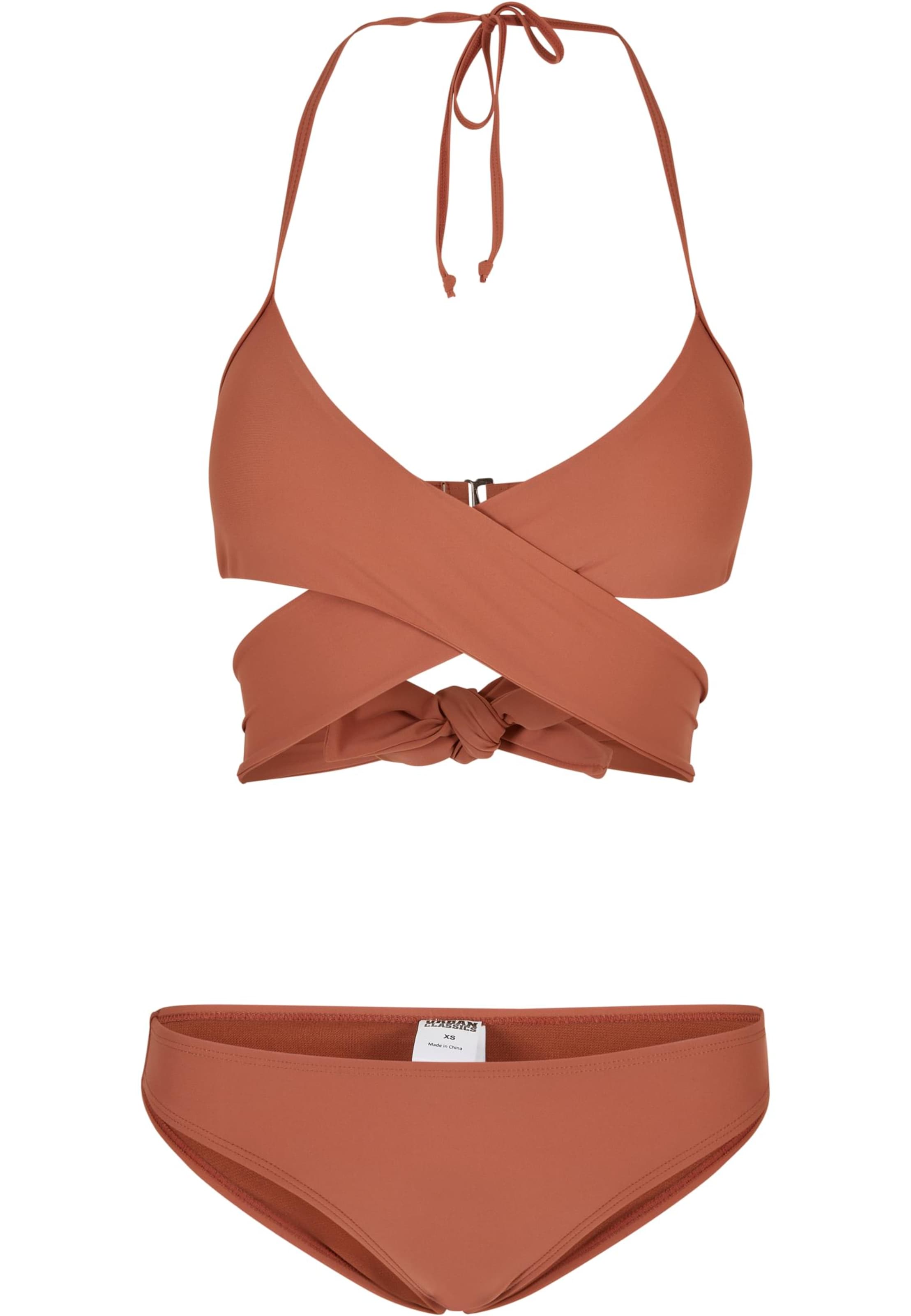 Urban Classics Triangel Bikini in Orange: Vorderseite
