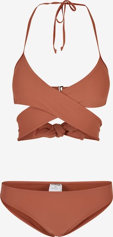 Urban Classics Triangle Bikini in Orange: front