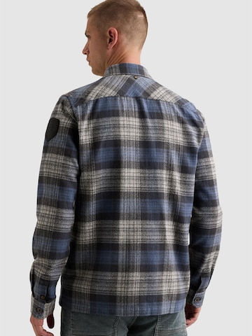 PME Legend Regular fit Button Up Shirt 'Overshirt with check pattern and chest pockets' in Purple