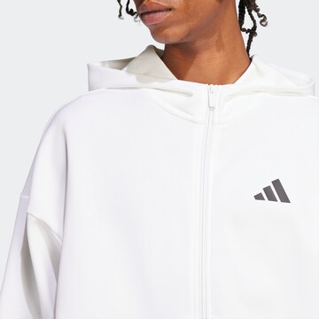 ADIDAS SPORTSWEAR Athletic Zip-Up Hoodie in White