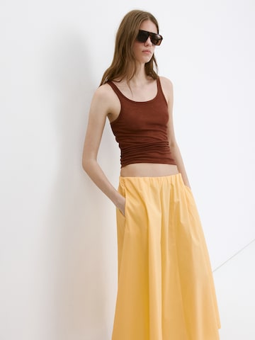 MANGO - Falda 'NEWCRETA' en amarillo