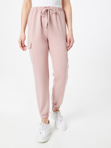 Tapered Pantaloni cargo di Warehouse in rosa: frontale