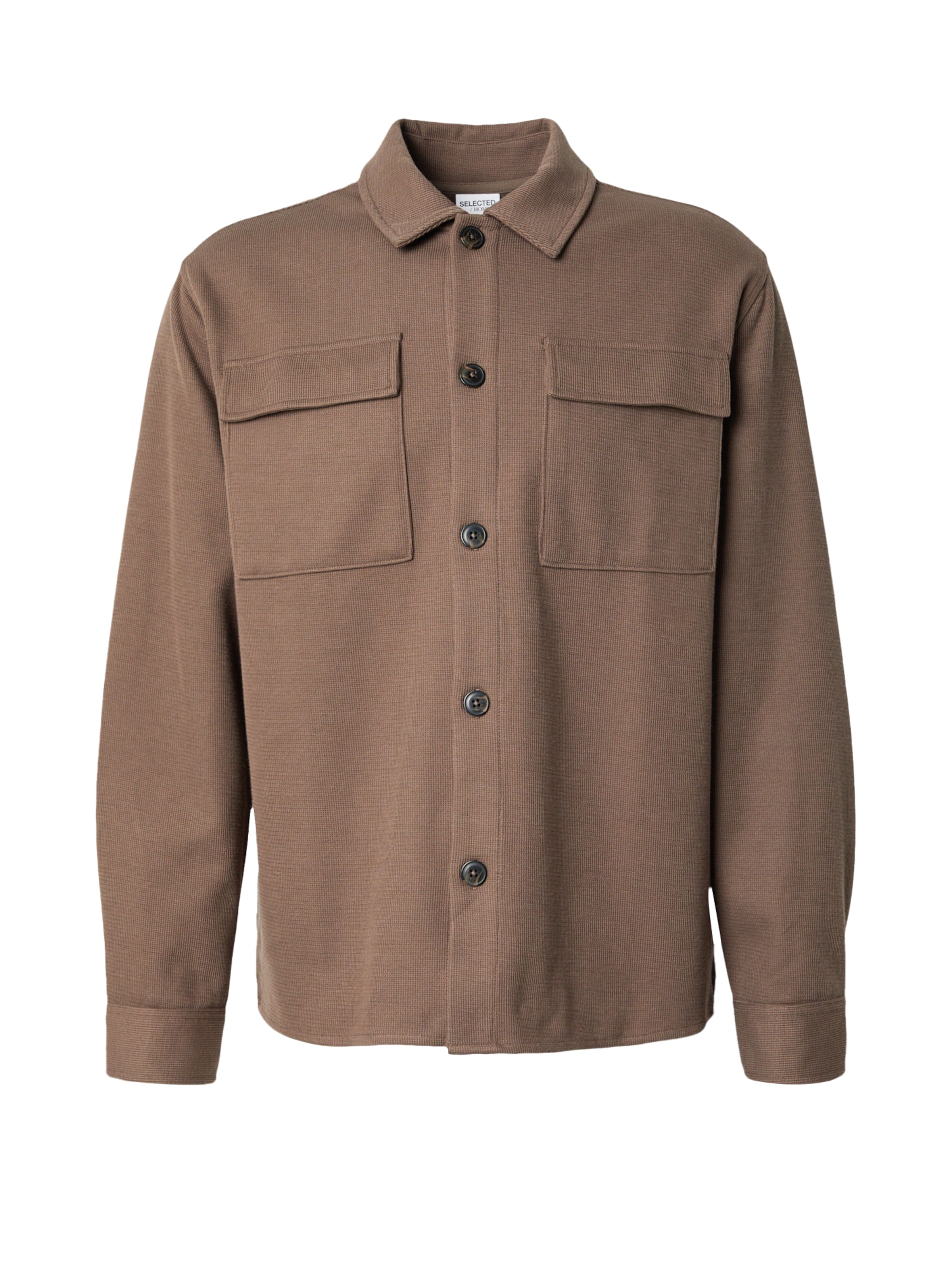 SELECTED Between-season jacket 'SLHOBAN' in Brown: front