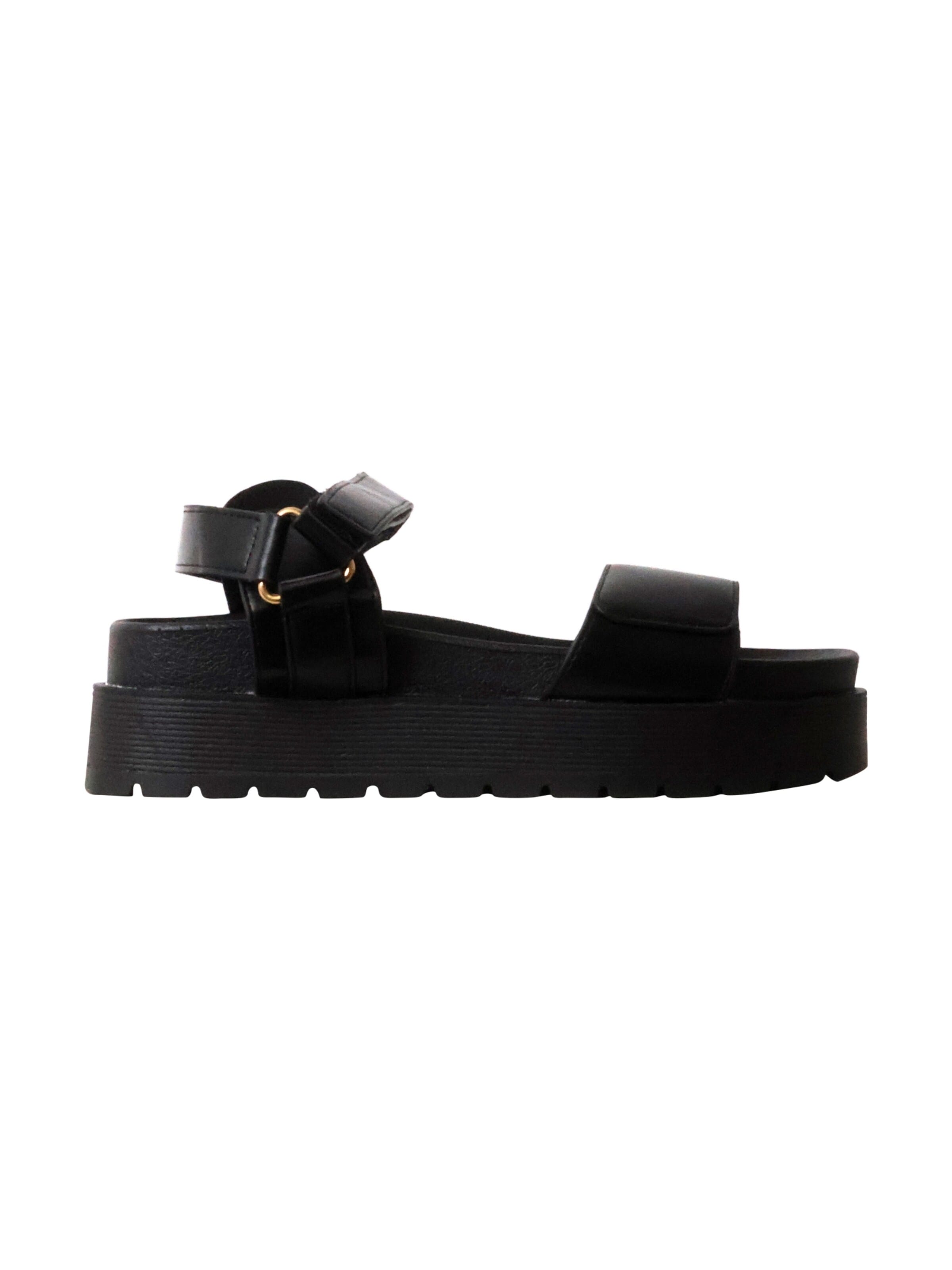 Super Mode - Sandalias 'Sandalen mit Keilabsatz und Klettverschluss von Joalice' en negro