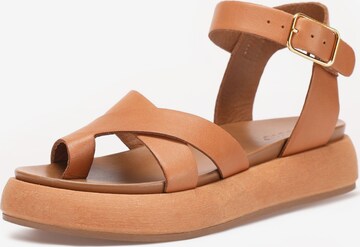 INUOVO Strap Sandals in Brown: front