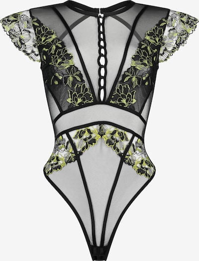 Hunkemöller Body 'Feyre' in limette / schwarz, Produktansicht