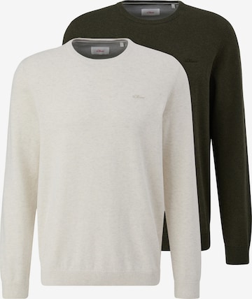 s.Oliver Pullover 'Basic' in Grün: Vorderseite