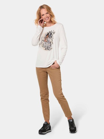 Goldner Shirt in Weiß
