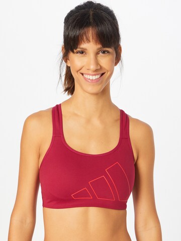 ADIDAS PERFORMANCE Bralette Sports Bra in Red: front