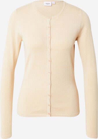 SAINT TROPEZ Knit Cardigan 'Mila' in Beige: front