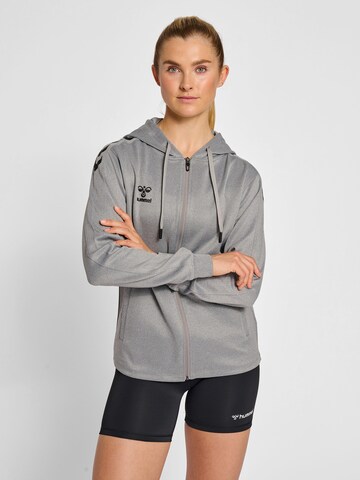 Hummel Athletic Zip-Up Hoodie in Grey: front