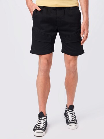 Regular Pantalon cargo 'Gus' JACK & JONES en noir : devant