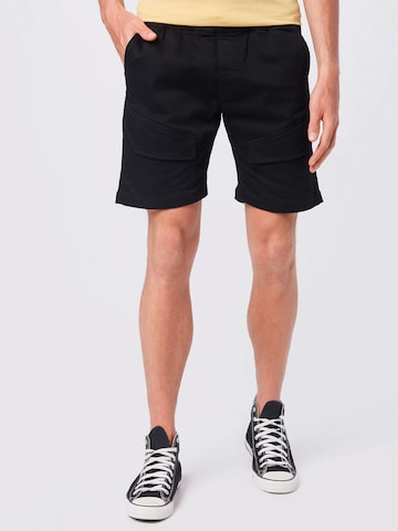 JACK & JONES Regular Cargo Pants 'Gus' in Black: front