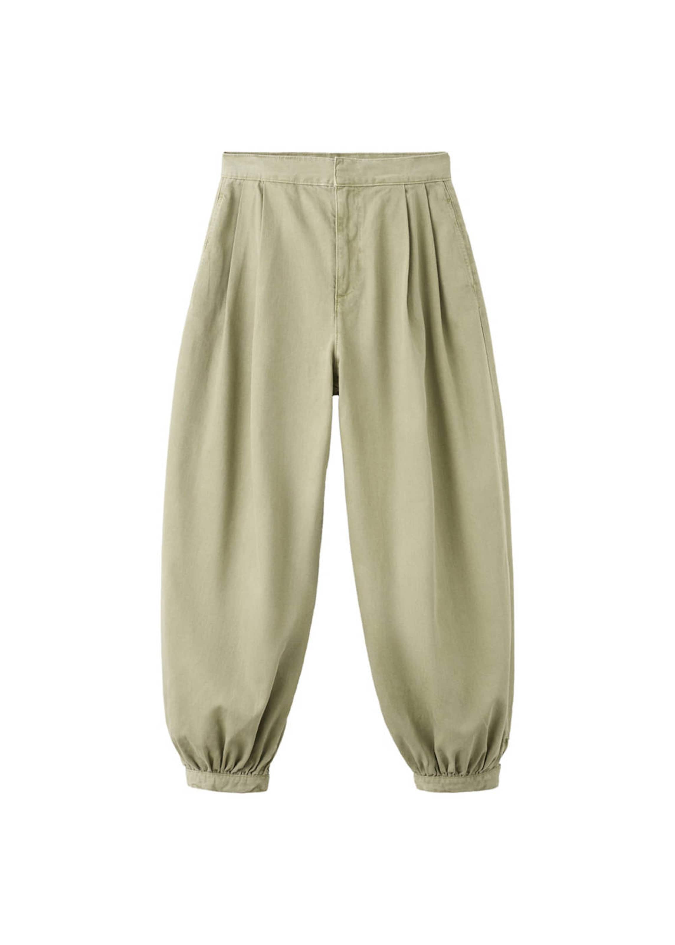 MANGOBarrel Traperice s naborima 'Souffle' - zelena boja: prednji dio