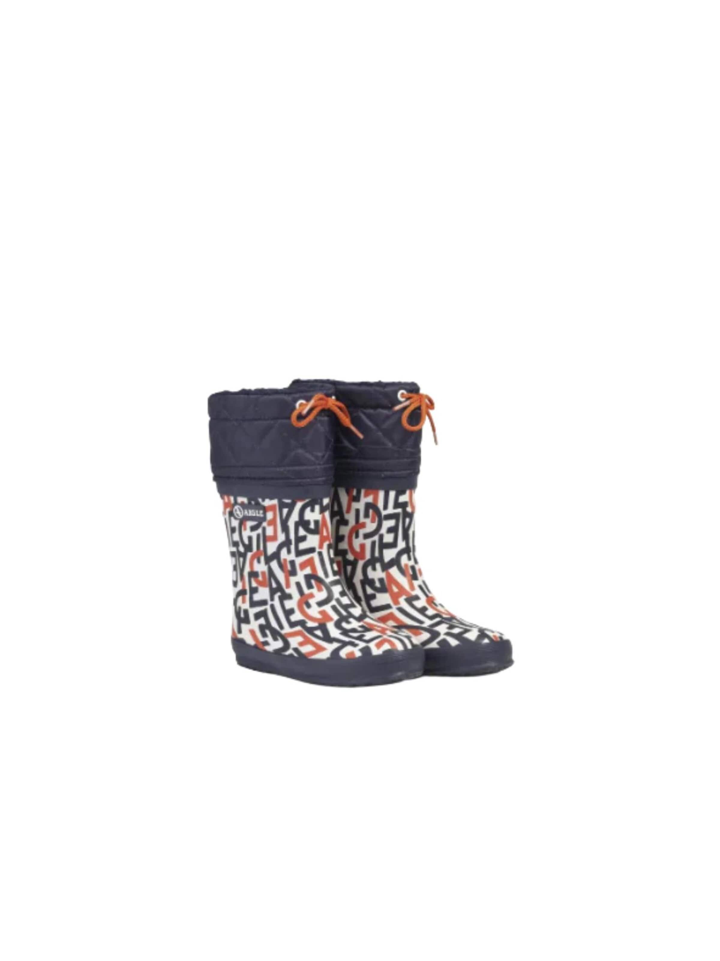 AIGLE Rubber Boots 'GIBOULEE PRINT' in Black