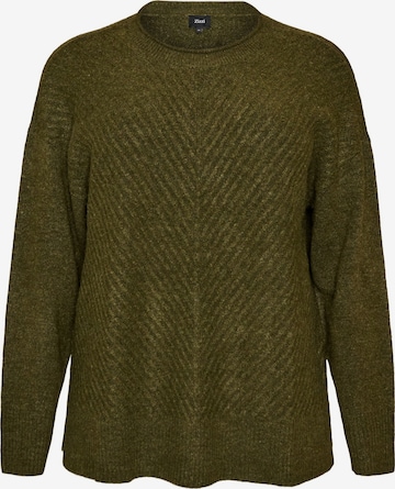 Zizzi Sweter w kolorze zielony: przód