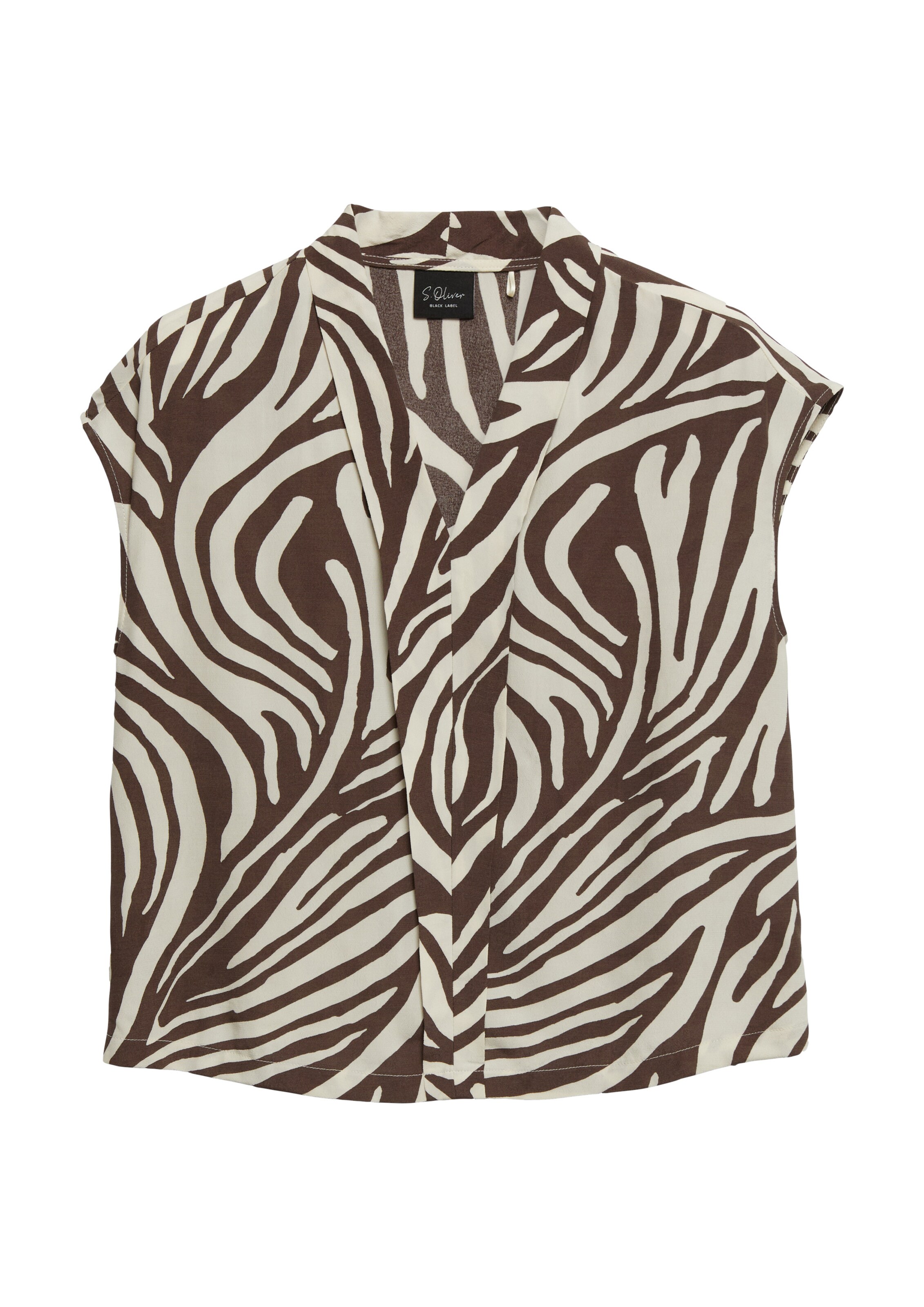 s.Oliver Bluse in XXS in creme / braun, Produktansicht