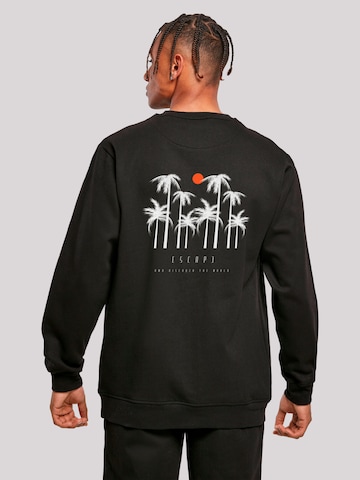 F4NT4STIC Sweatshirt 'Escape Discover the World Palm Trees White' in Zwart