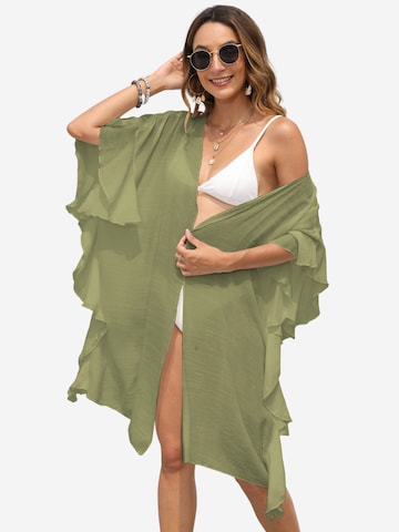 Magicshe Oversizestrickjacke 'Strandüberwurf mit Rüschen' in Grün