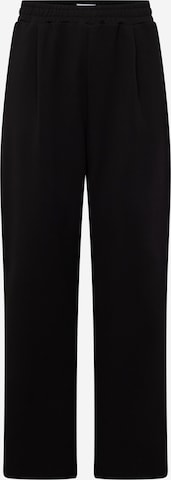 TOPMAN - Perna larga Calças com pregas em preto: frente