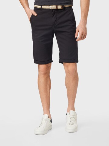 Lindbergh Regular Chino 'Superflex' in Zwart: voorkant