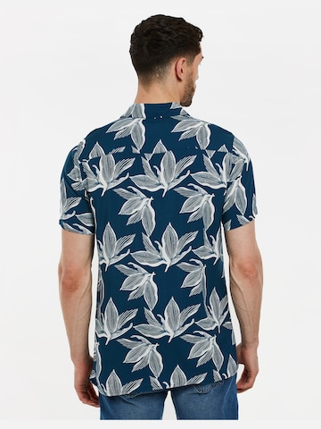 Threadbare - Ajuste regular Camisa 'Foliage' en azul