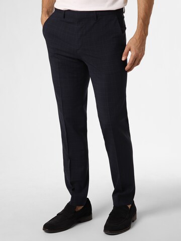 HUGO Red Slim fit Pleated Pants 'Hesten232X' in Blue: front