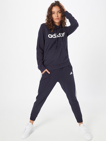 ADIDAS SPORTSWEAR Спортен суитшърт с качулка 'Essentials Logo' в синьо