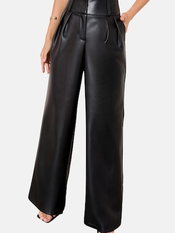 juoda Friends Like These Plačios klešnės Klostuotos kelnės