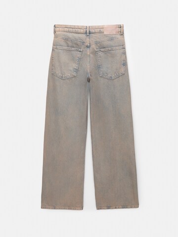 Pull&Bear Zvonové kalhoty Džíny – pink