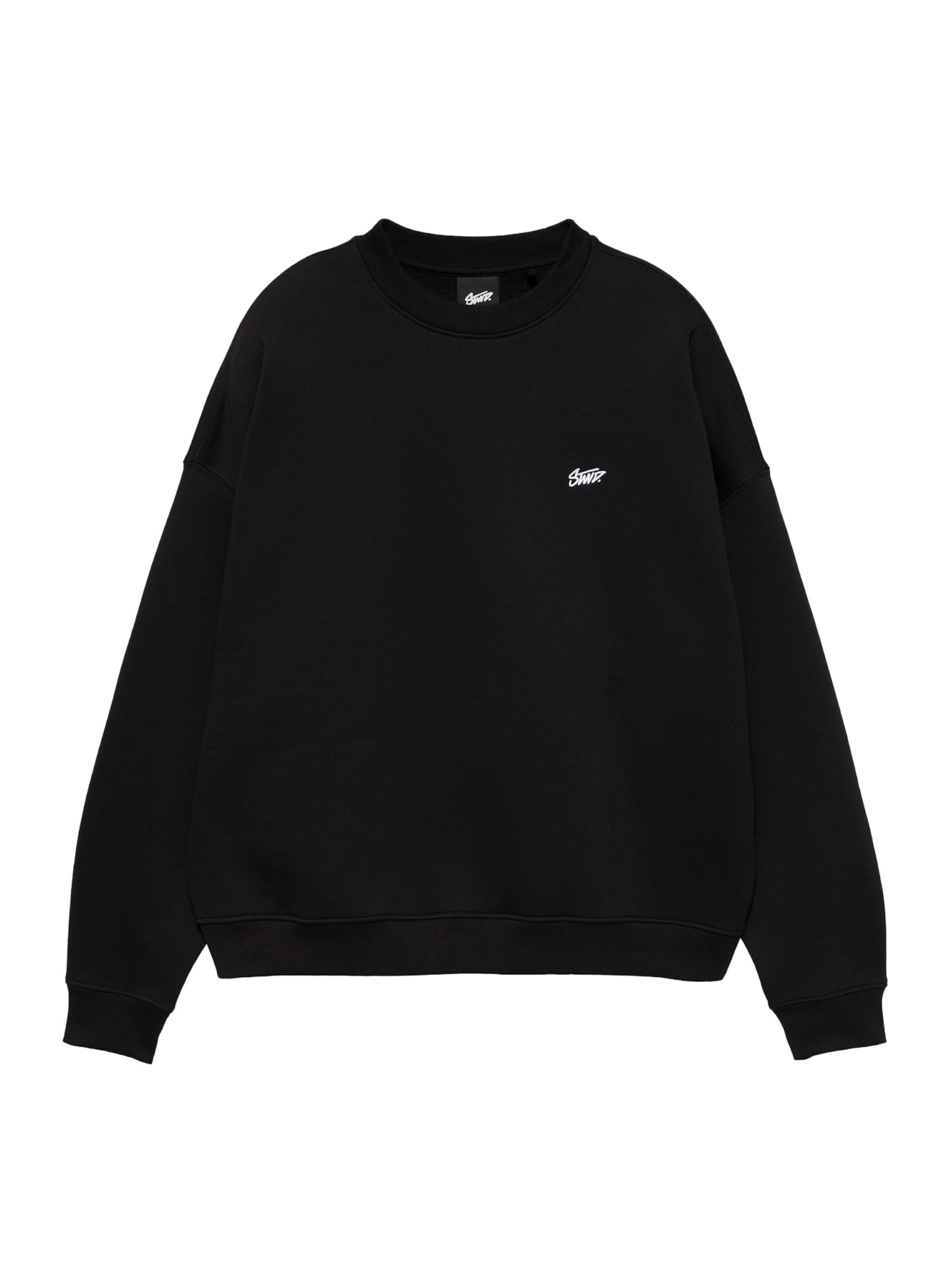 Pull&Bear Sweatshirt 'STWD' in Zwart: voorkant