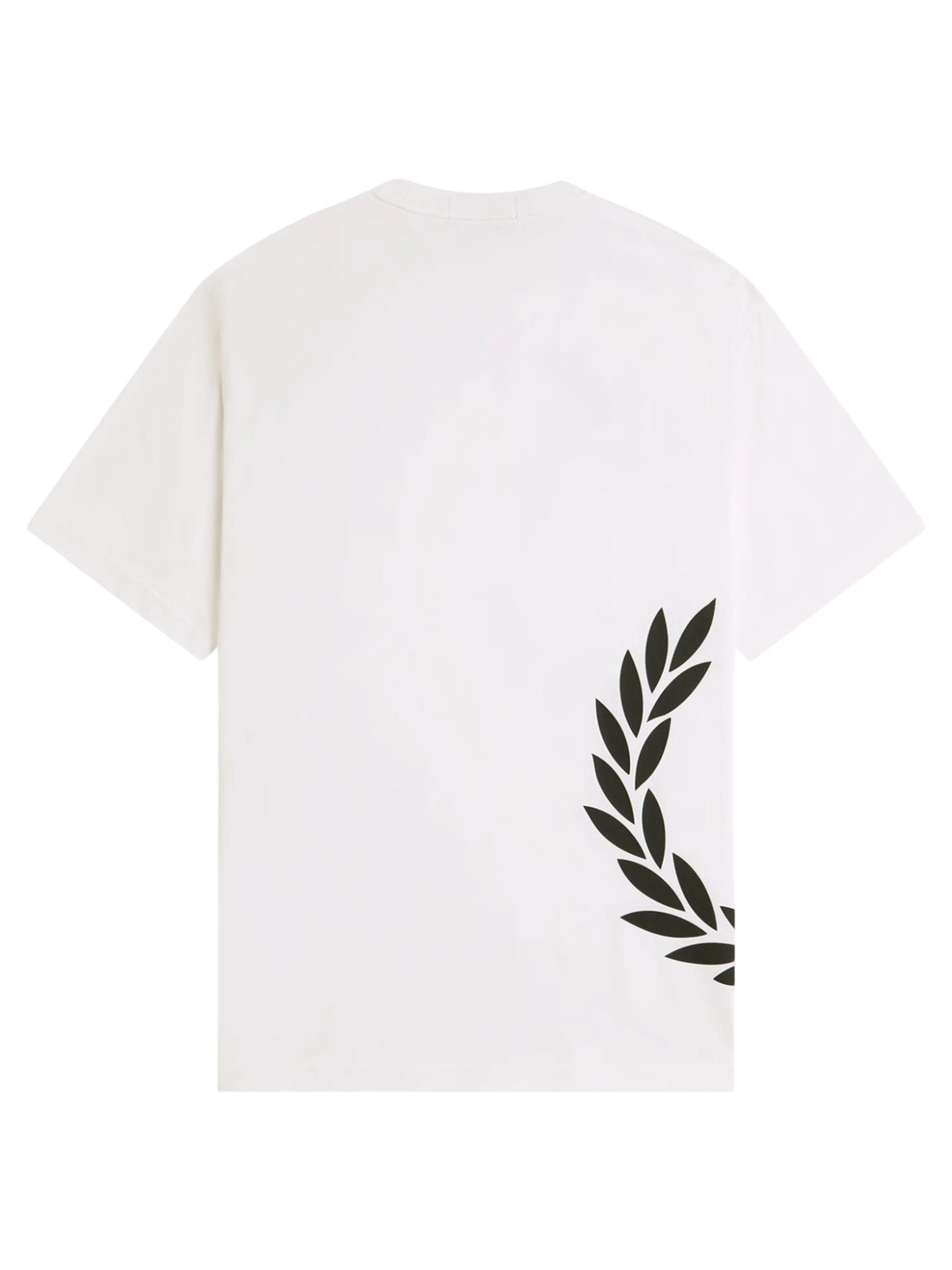 Fred Perry Koszulka 'Camiseta fred perry blanca textured laurel wreath tee' w kolorze biały