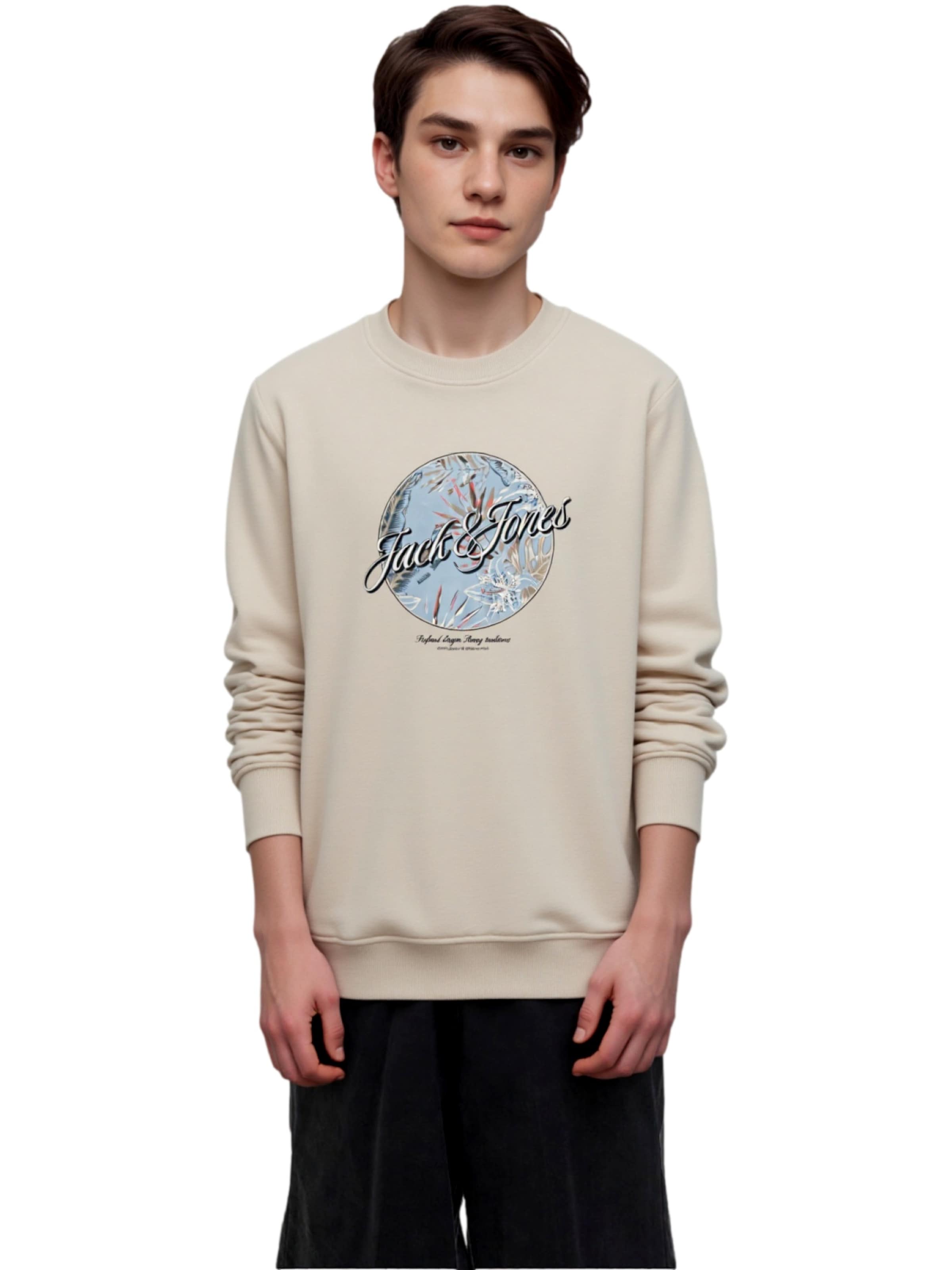 smėlio Jack & Jones Junior Megztinis be užsegimo 'Honolulu': priekis