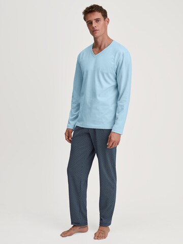 CALIDA Pyjama lang 'Cotton Special'‌‌‌‌‌‌‌‌‌‌ in Blau: Vorderseite